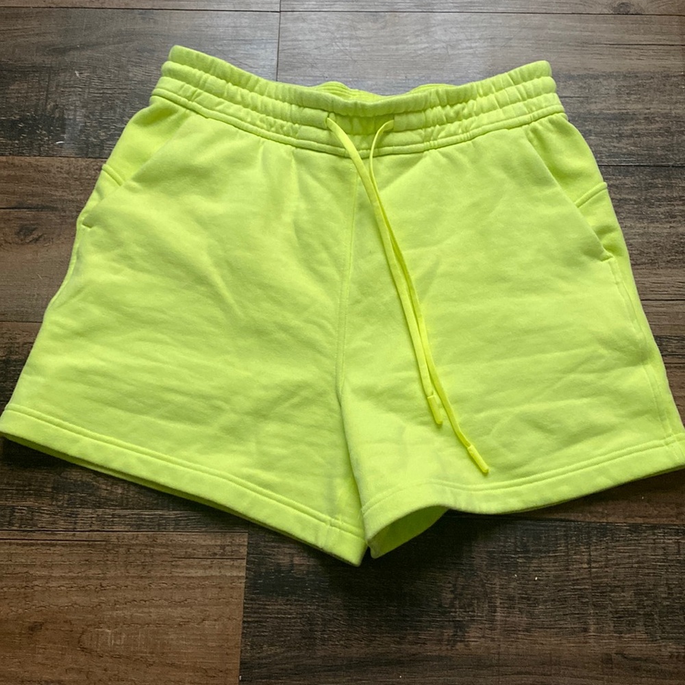 Lululemon shorts 6"inseam, lime green, size M. Side/back pocket.